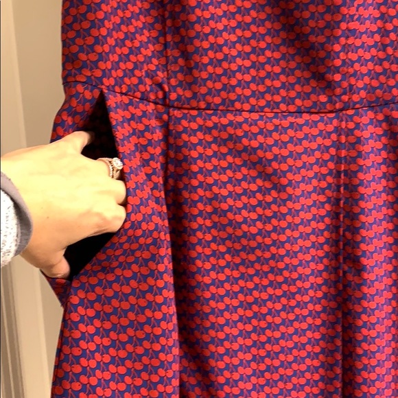 Jcrew split neck cherry print dress with pockets - Picture 6 of 6